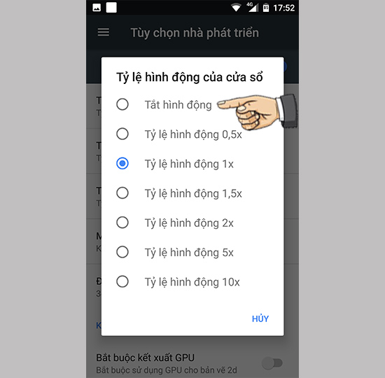 Tắt hình động